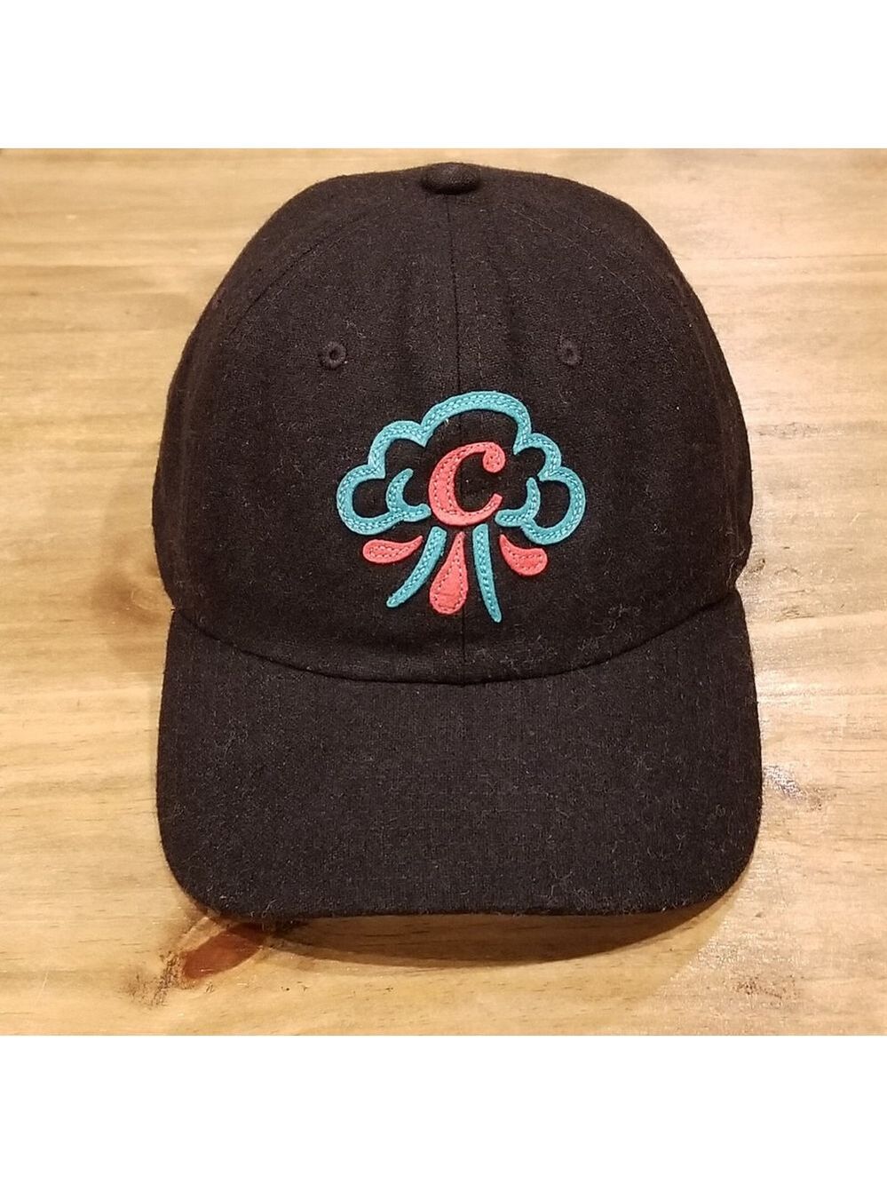 Coal Headwear Hat Leather Strap Back Black Clouds Wool Blend One Size Adjustable